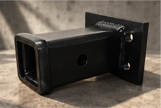 Reference single black receiver part on its original textured workshop background